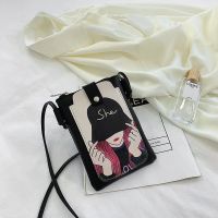 挂脖手机包女斜挎竖款韩版学生卡通零钱袋2021新款迷你单肩小包包 帽子[403小清新卡通版]