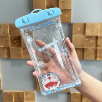 可斜跨华为手机防水套防水袋水上乐园透明可触屏拍照游泳随身携带 新款挂脖叮当猫 搭配挂脖绳(不可斜跨)