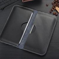 双手机套二合一两部手机收纳包超薄仿皮两手机保护套手拿横款简约 黑色 手机长15-16.5cm