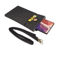 带挂绳华为9畅玩7X手机包步步高VIVOX20挂脖子手拿包布套手机袋子 大号纯色(黑色)斜跨包