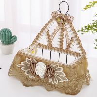 可爱情侣熊壁挂篮玄关收纳篮钥匙架布艺收纳篮遥控器篮蕾丝收纳篮 花样年华 单层挂篮 咖色