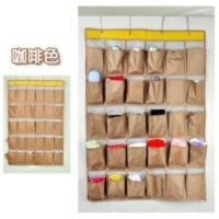 班级手机挂袋教室挂门后墙上装化妆品收纳袋壁挂整理袋挂兜置物袋 咖啡色 尺寸:(88*54cm)