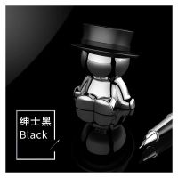 强力汽磁性车载手机支架新款帽子绅士小人导航粘粘式吸盘立体旋转 绅士黑 立体旋转强劲吸力