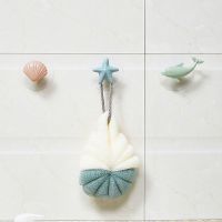 北欧风创意挂钩免钉免打孔无痕强力粘钩毛巾厨房浴室门后衣服玻璃 海星1贝壳1海豚1