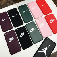 iPhoneX苹果5/6s/7/8 plus乔丹nike美图m4/6s/8/T8磨砂软手机壳 黑色耐克勾勾 苹果5/5s