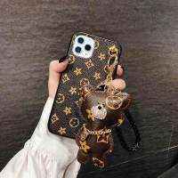 苹果12pro手机壳女x斜挎11max背带xr肩带iPhone7复古8plus老花6se 经典小花+小熊 苹果X/XS(