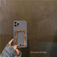 ins雾霾蓝铁环支架适用苹果12手机壳8plus女x韩11promax华为p40潮 苹果i7/i8 雾霾蓝铁环壳