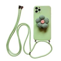 ins花朵支架挂绳手机壳可斜跨iPhone13ProMax苹果11/12P全包8plus 13promax-6.7 单花