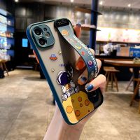 宇航员iPhone12pro max苹果11手机壳7/8plus支架腕带x/xs防摔xr女 [肤感腕带 墨绿太空人] 苹