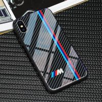 m新款iPhoneXsMax手机壳苹果XR车标碳纤维纹X玻璃X镜面XS潮男amg M x/xs