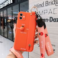 苹果12手机壳iPhone11promax硅胶xs/xr/8plus腕带7橙色6硅胶全包 苹果11 立体橙子-腕带(不送