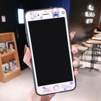 史迪仔iphone6s卡通膜苹果8p钢化彩膜7/6p手机壳xr全屏XsMax女款8 睁眼史迪仔钢化玻璃前膜 6/6S-4