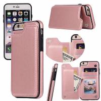 苹果XS手机壳皮套iPhone6Splus翻盖7p放卡8p商务XR保护套i7防摔SE 玫瑰金 6/6s[4.7]