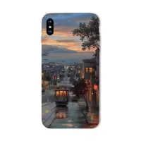 苹果X手机壳iPhone8软壳XS美11Pro街道7plus全包MAX磨砂6s插画XR 6/6s软壳 傍晚的街道