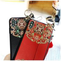 国风苹果11手机壳女iphoneXR全包软壳7plus/8plus腕带XS苹果6新款 图腾腕带黑色[单壳不带挂饰] 苹果