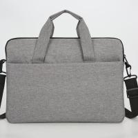 笔记本手提电脑包单肩14寸防泼水简约防震适用华为苹果联想戴尔 深灰 简约手提+肩带式[13寸]