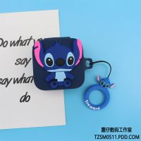 小米Air2 SE真无线蓝牙耳机保护套卡通史迪仔air2 se全包硅胶软壳 小米2代SE深蓝壳大款史迪仔+指环扣