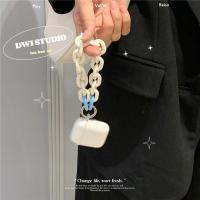 快乐星球 漫步者lollipods蓝牙plus耳机pro保护套可爱透明壳萝莉 奶白撞蓝链条软壳[清爽夏季上新] 漫步者L