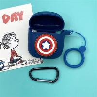 卡通可爱JBL T220TWS无线蓝牙耳机保护套硅胶防摔软壳漫威蝙蝠侠 JBL 藏蓝+美国队长+指环