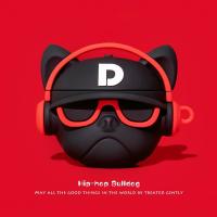 小米flipbudspro耳机套保护套保护壳pro蓝牙降噪耳机壳硅胶耳机盒 [嘻哈斗牛犬 炫酷红]送挂钩 小米flipb