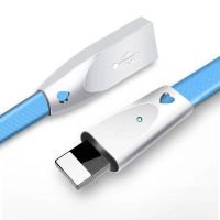 自动断电数据线苹果加长iPhone11/X/12/6/7plus手机充电线快充 自动断电[带灯/蓝色] 0.3米[短线