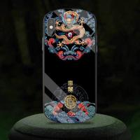 苹果x手机壳防摔iphone11pro中国风8plus玻璃xr/6s/7p/xs max新款 黑底繁体富贵龙图腾 苹果6