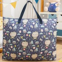 幼儿园被子收纳袋手提装棉被被褥的袋子防水防潮衣服打包袋行李袋 猫头鹰-送信息牌 中号58*45cm[可装3斤内棉被]