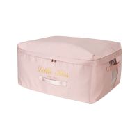 被子收纳袋大容量宿舍衣物棉被整理袋被褥防潮防尘袋搬家打包袋子 杏桃粉[贡缎材质/顺滑亲肤] S:长41*宽27*高21C