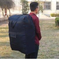 装被子的袋子双肩背行李袋帆布批发手提大容量超大牛仔布搬家袋 中号牛仔带兜50x70x21