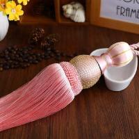 金丝网球窗帘扣绑带大挂球挂钩捆绑绳系带一对流苏饰品扎带送挂钩 粉红 一对2只