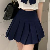 套装裙女2021夏季新款日系学生短款百搭上衣高腰百褶半身裙两件套 裙子 S