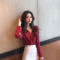 女神范套装女2021春新款御姐气质Chic百搭修身上衣+裙子两件套女 红色衬衫 S