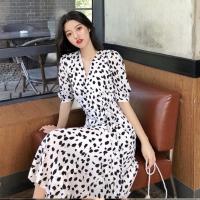 夏天显瘦长裙2020新款雪纺连衣裙法式复古收腰初恋裙超仙ins裙子 白色 [收藏+关注优先发货哦] S 建议80-95斤