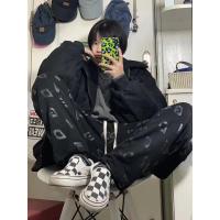 高街ins潮牌美式hiphop情侣发泡胶字母长裤男2021新款街头工装裤 黑色 (夏季薄款) M (收藏优先发货)