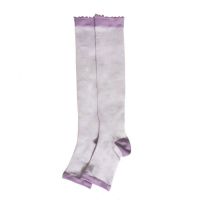 日本瘦腿袜睡眠袜燃脂塑形瘦小腿中筒高筒静脉曲张压力袜吴昕同款 不过膝紫色