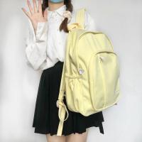 书包女韩版ins原宿大容量高中生背包女森系小清新初中生双肩包女 芝士黄(防水+多隔层+后兜) 单包