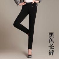 特厚羊羔绒打底裤女秋冬加绒加厚外穿高腰一体裤弹力大码保暖棉裤 黑色长裤[春秋款] S 建议[75-92斤]