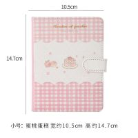 笔记本蜜桃说A5磁扣本小清新PU皮日记本学生彩页少女心记事手帐本 小号-蜜桃蛋糕