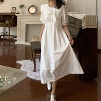 法式初恋学院风海军领小众连衣裙2021夏季新款显瘦小个子连衣裙 纯白色 [收藏关注店铺优先发货] 2XL [135-15