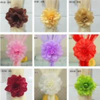 [窗帘扣绑带]布艺蕾丝花朵窗帘扣玫瑰款蚊帐线帘扣绑带捆绑扎花 随机[1朵]