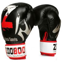 Zooboo高品质拳击手套比赛型模具一次成型训练拳击沙袋手套泰拳 酷黑色大Z拳套(10oz)