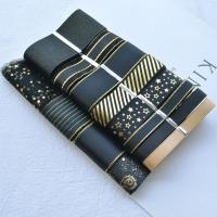 黑金丝带组合套餐新手吧唧托徽章痛包装饰材料包手工发饰头饰材料 B06黑金丝带1份共12米