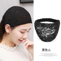 新宽边发带女遮白发头箍薄款韩国甜美洗脸压发头巾头套发箍头饰女 黑色