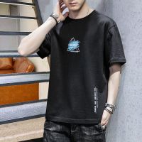 男士短袖t恤夏季2021新款修身圆领潮牌ins半袖体恤潮流男装上衣服 T236黑(单件) M