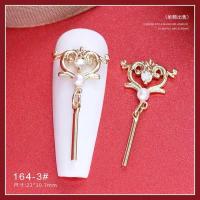 新款美甲小饰品中式古风新娘结婚甲锆石吊坠链条指甲国潮装饰品 祥云(金色)