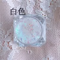 12色眼妆亮片眼影啫喱膏免胶水舞台妆新娘眼部星星贴片脸部闪片粉 白色亮片啫喱单个