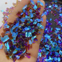 透明极光魅影紫美甲饰品平底水钻超闪混形菱形马眼新款美甲装饰品 极光魅影紫随机混(10颗)