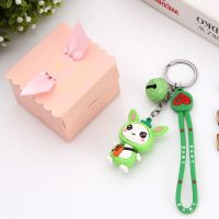韩版时尚创意钥匙扣少女心可爱钥匙链汽车钥匙链包包挂饰生日礼物 绿色简约挂件