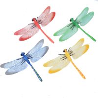 仿真蜻蜓3D立体蝴蝶墙贴客厅卧室儿童房婚房装饰贴磁性冰箱贴创意 磁铁式+胶 两用款(可以贴墙) 4只混色