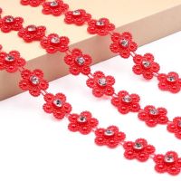 塑料片链树脂花片珠花链子链条梅花花朵链条手工饰品材料 红色 1米一条